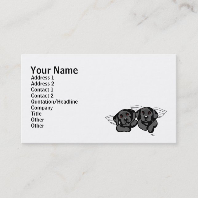 Black Labrador Angels (Rainbow Bridge) Business Card (Front)