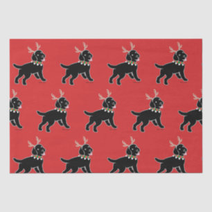 Black Labrador Antler Christmas Tissue Paper
