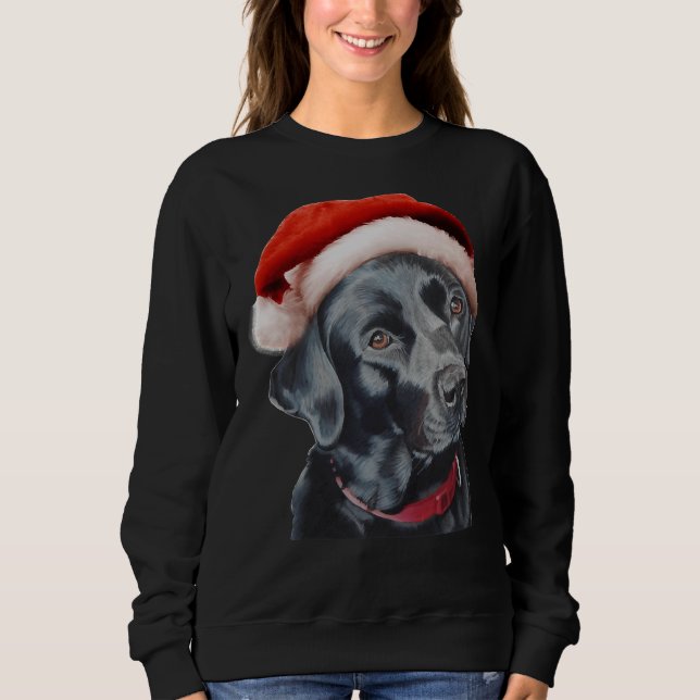 Black Labrador At Christmas Sweatshirt (Front)