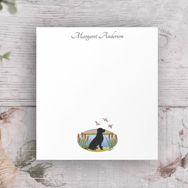 Black Labrador Bird Dog Sunset Notepad (Black Labrador Bird Dog Sunset Design Notepad for Labrador Owners.  Labrador Silhouette.)