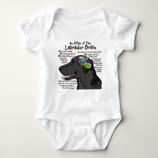 Black Labrador Brain Atlas Baby Bodysuit (Front)
