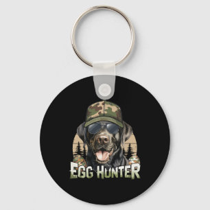 Black Labrador Camo Cap Egg Hunter Vintage Easter  Key Ring