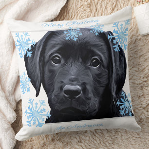 Black Labrador Christmas -  Black Lab Cushion