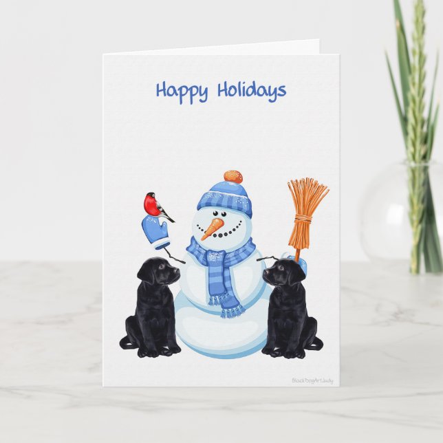 Black Labrador Christmas Card (Front)