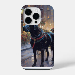 Black Labrador Christmas Festive Season iPhone 14 Pro Case
