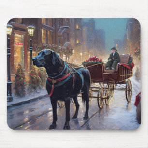 Black Labrador Christmas Festive Season Mouse Pad