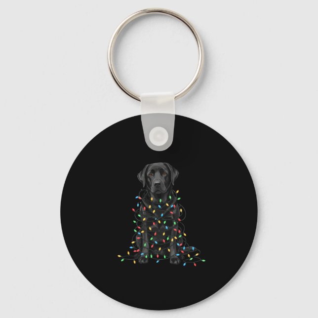 Black Labrador Christmas I'm Fine Everything Is Fi Key Ring (Front)