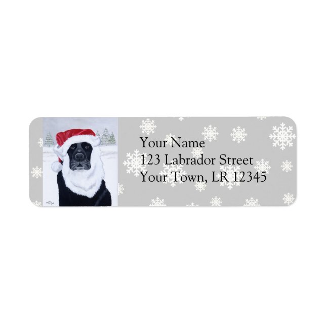 Black Labrador Christmas Santa Hat Painting (Front)