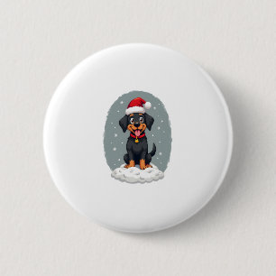 Black Labrador Christmas Santa Hat Xmas Pajama T-S 6 Cm Round Badge