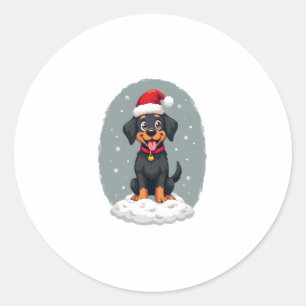 Black Labrador Christmas Santa Hat Xmas Pajama T-S Classic Round Sticker