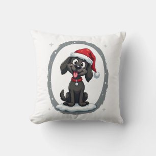 Black Labrador Christmas Santa Hat Xmas Pajama T-S Cushion