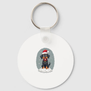 Black Labrador Christmas Santa Hat Xmas Pajama T-S Key Ring