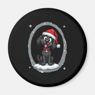 Black Labrador Christmas Santa Hat Xmas Pajama T-S Magnet