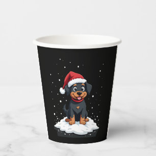 Black Labrador Christmas Santa Hat Xmas Pajama T-S Paper Cups