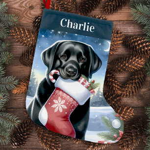 Black Labrador Christmas Stocking