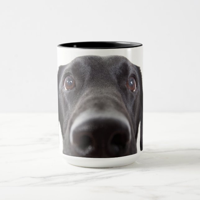 Black Labrador Closeup Portrait Mug (Center)