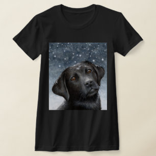 Black Labrador Dog 100 winter snow T-Shirt