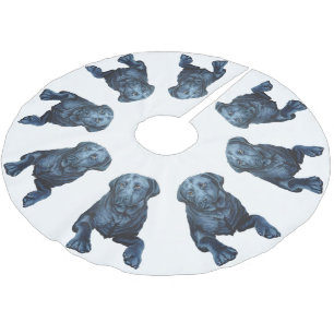Black Labrador Dog Christmas Tree Skirts