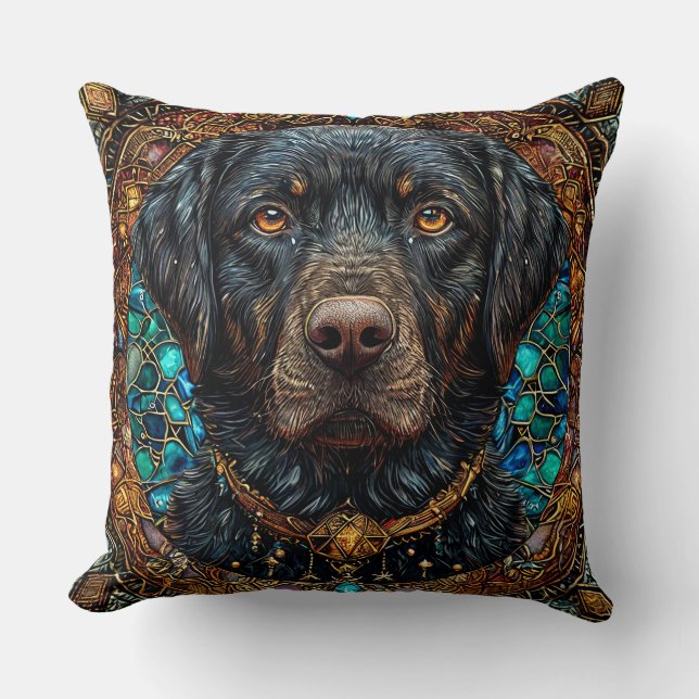 Black labrador dog cushion (Front)