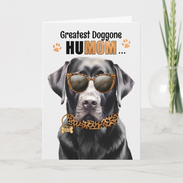 Black Labrador Dog Greatest HuMOM Mother's Day Holiday Card (Front)