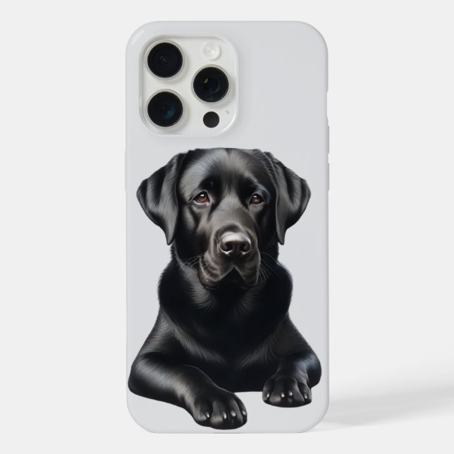 Black Labrador Dog iPhone Case (Back)