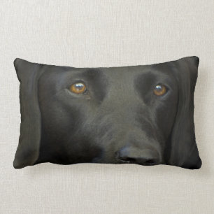 Black Labrador Dog Lumbar Cushion