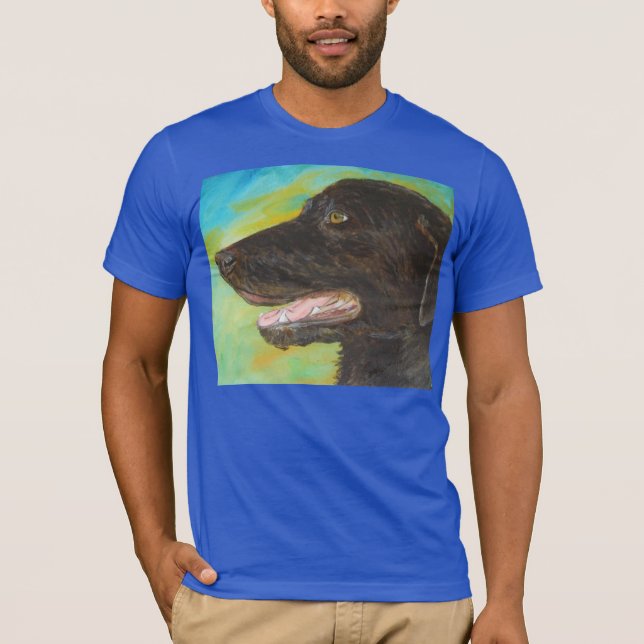 Black Labrador Dog Pet Portrait T-shirt (Front)
