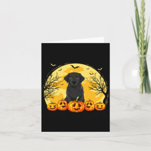 Black Labrador Dog Pumpkins Halloween Costume Men Card