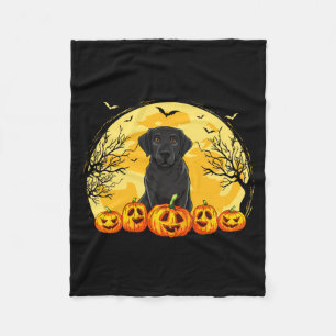 Black Labrador Dog Pumpkins Halloween Costume Men Fleece Blanket