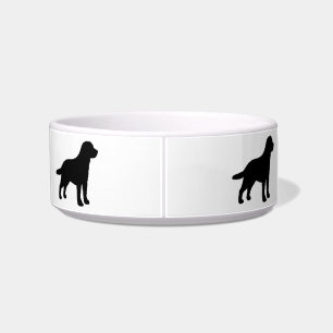 Black Labrador Dog Silhouettes on White/any Colour Bowl