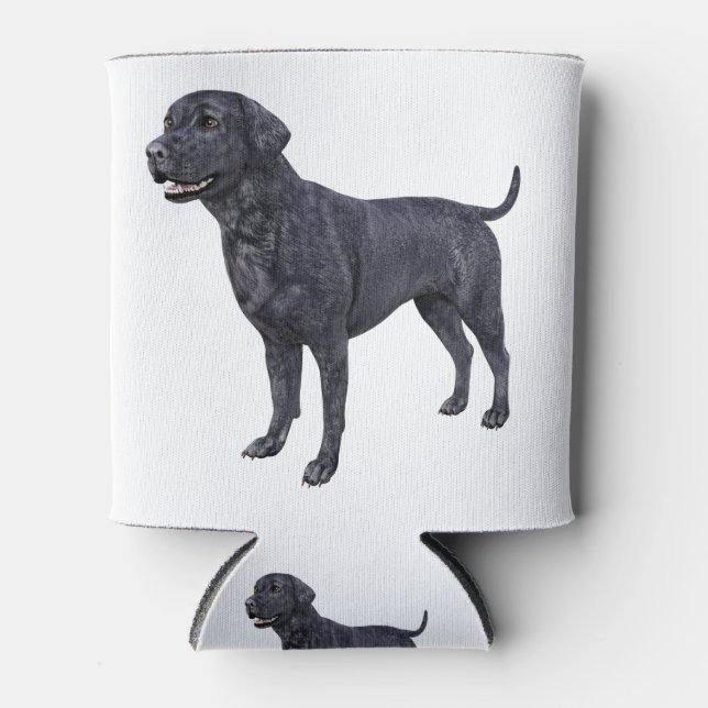 Black Labrador Dog Standing Can Cooler (Front)
