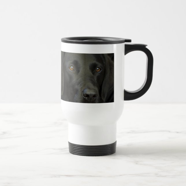 Black Labrador Dog Travel Mug (Right)