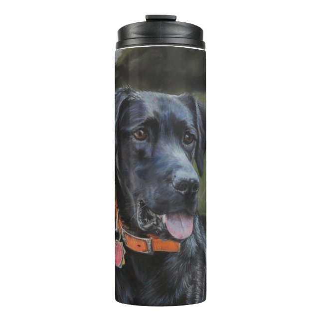 Black Labrador dog tumbler (Front)