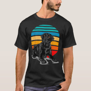 Black Labrador Dog Vintage Retro Style T-Shirt