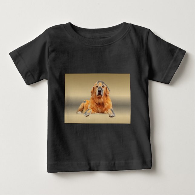 Black Labrador Dog Water Colour Art Painting Baby T-Shirt (Front)