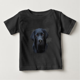 Black Labrador Dog Water Colour Art Painting Baby T-Shirt