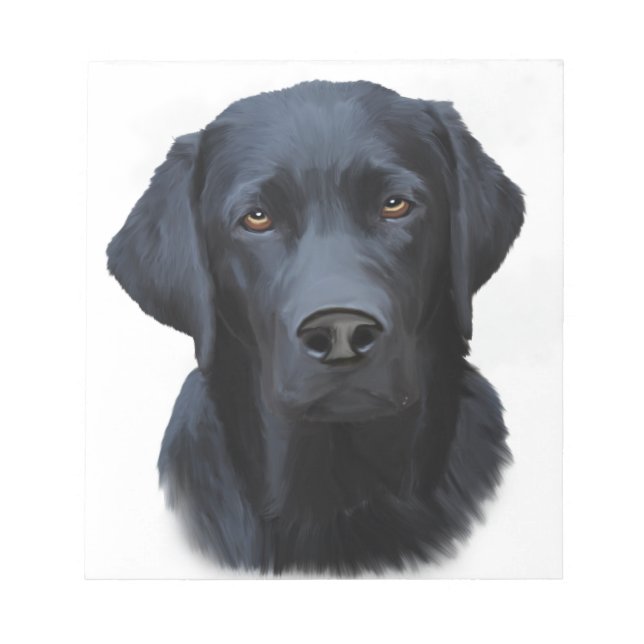 Black Labrador Dog Water Colour Art Painting Notepad (Front)