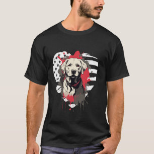 Black Labrador Duck Hunter Love American Flag Lab T-Shirt