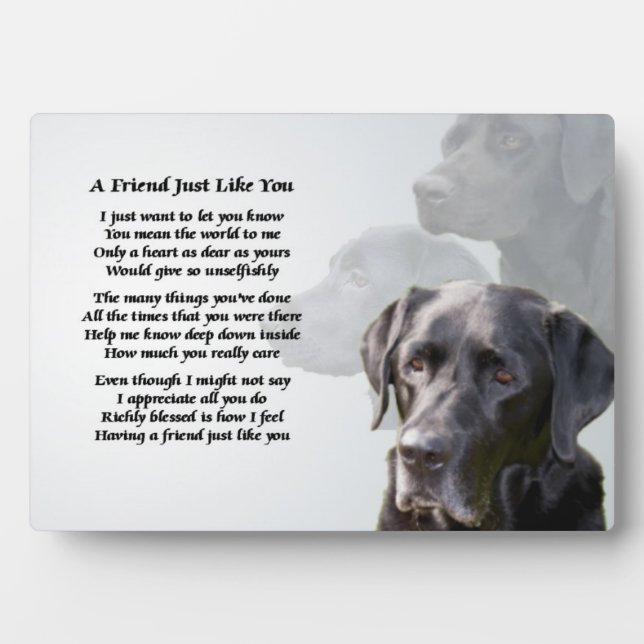 Black Labrador Friend Poem Plaque (Front)