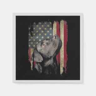 Black Labrador Gift USA Flag Lab Owner Duck Hunter Napkin