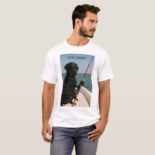 Black Labrador "Goin' Fishin' " fun  T-Shirt