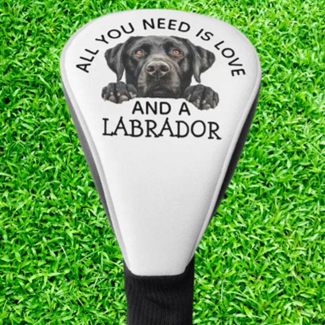 Black Labrador  Golf Head Cover (Protect your clubs in style with our Black Labrador Golf Head Cover.)
