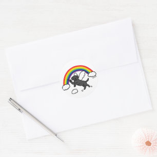 Black Labrador Guardian Angel (Rainbow Bridge) Classic Round Sticker