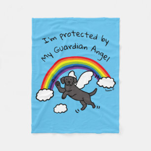 Black Labrador Guardian Angel (Rainbow Bridge) Fleece Blanket