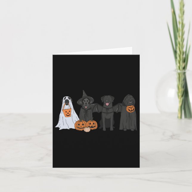 Black Labrador Halloween  Card (Front)