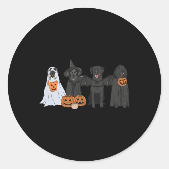 Black Labrador Halloween  Classic Round Sticker (Front)
