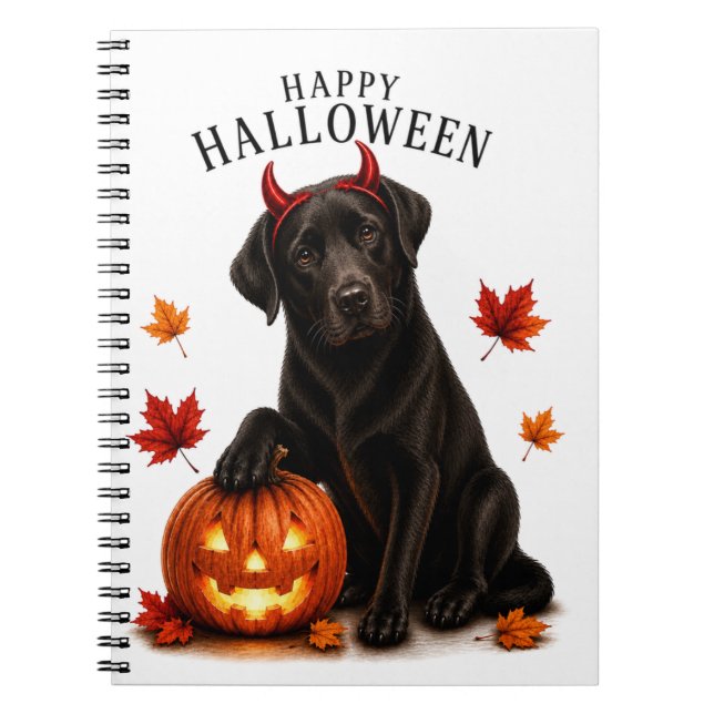 Black Labrador Halloween Devil Dog Notebook (Front)