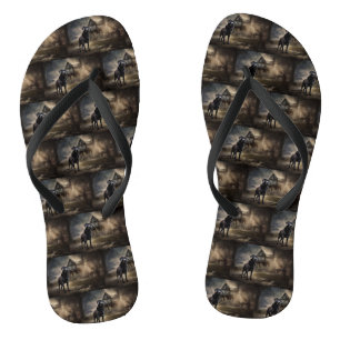 Black Labrador Halloween Scary Jandals