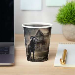 Black Labrador Halloween Scary Paper Cups