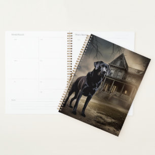 Black Labrador Halloween Scary Planner